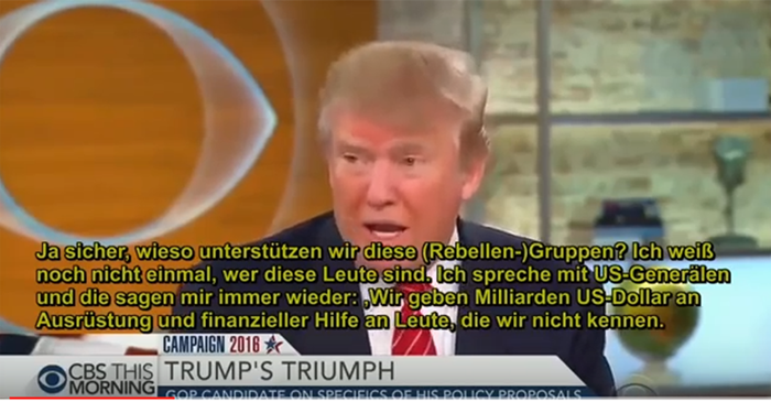 Trumps Fernsehinterview am 10. Februar 2016 auf CBS